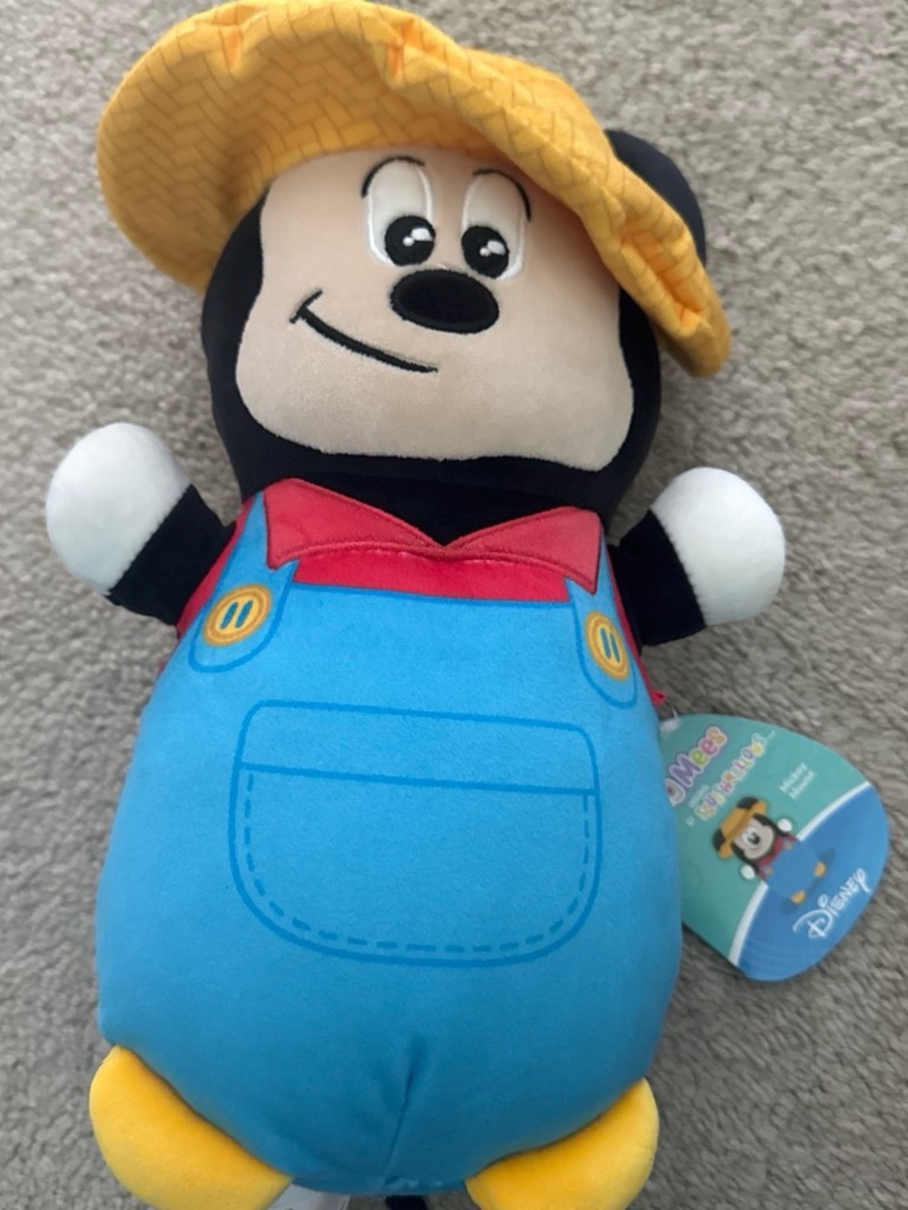 Squishmallow Disney Mickey Mouse Plush in Blue, Yellow, Red and Black